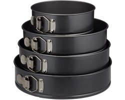 springvorm set 4-delig - Ø 18/24/26/28 cm - antiaanbak - hittebestendig tot 250°