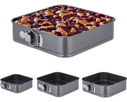 springvorm - set van 4 - 15, 18, 22, 26 cm - rvs - antiaanbaklaag - taartvorm