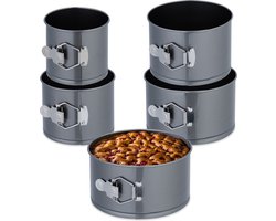 springvorm - set van 4 - Ø 12, 14, 16, 18, 20 cm - hoog - antiaanbaklaag - taartvorm