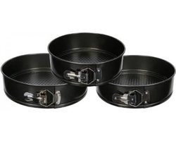 Springvorm Taartvorm Bakvorm Luxe Set - Ronde Ø 26,24,22cm - Secret De Gourmet -Metalen Bakblik Taartvorm & Cakevorm - Bak Vorm Voor Cake & Taarten - Met Anti-Aanbak Laag & Losse Bodem - Set Van 3 Stuks