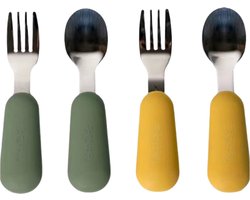 Sproudsy Kinderbestek - vanaf 1 jaar - Baby Bestek - BPA-Vrij - Groen Mango