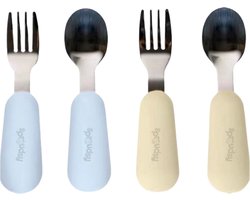 Sproudsy Kinderbestek - vanaf 1 jaar - Baby Bestek - BPA-Vrij - Lichtblauw Beige