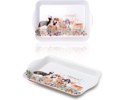 St. Helens Home & Garden Mini melamine dienblad - 21 x 14 cm - honden