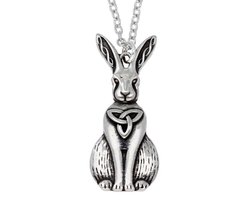 st justin ketting, Keltische haas hanger (PN1067)