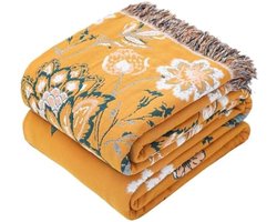 ST TRADING Bohemian Plaid Dekbedovertrek - Zachte Katoenen Deken 230x250cm