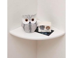 ST TRADİNG Witte zwevende hoekplank van eikenhout voor wandmontage