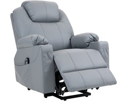 Sta op stoel elektrisch - Relaxfauteuil - Zetel - Stof - 1 persoons - Met armleuning - Zeer comfortabel - Elektrisch - Grijs
