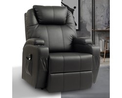 Sta op stoel elektrisch - Relaxfauteuil - Zetel - Stof - 1 persoons - Met armleuning - Zeer comfortabel - Elektrisch - Zwart