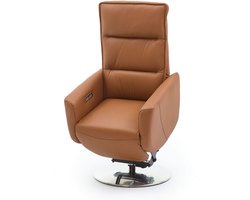 Sta-op-Stoel ErgoPush | cognac - leder - met 3 elektrische motoren - fauteuil met lift functie