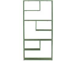 Staal wandkast 2 planken groen.