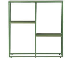 Staal wandkast 5 planken groen.
