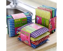 Staalsponzen 4 Delig - Pannenspons - Schuurspons - Roestvrij Staal (RVS) - Staalspons - IJzerspons - 4 stuks - Schoonmaakspons - Kitchen Cleaner