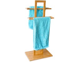 Staand handdoekenrek bamboe hout - Handdoekhouder - Rek handdoek handdoeken