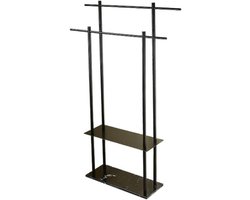 Staand handdoekenrek - Vloerstandaard rek - Handdoeken Drogen - Marmeren Voet - 1x1x1 cm - Zwart