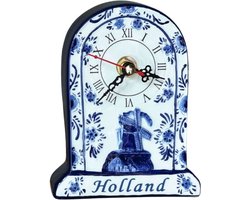 Staand klokje - 15 cm - Delfts blauw - klokje klein - Hollandse cadeautjes - souvenirs Nederland