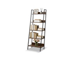 Staand rek - 60x170x30 cm - bruin en zwart - met opbergruimte