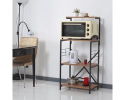 Staand rek Billund 133x60x42cm zwart en walnootkleurig