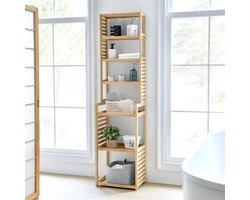 Staand rek Forssa bamboe 165x42x28 cm houtkleurig