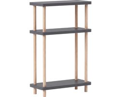 Staand rek Nampernu 62x40x18 cm met deur opbergvakken antracietgrijs [en.casa]