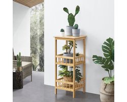 Staand rek Pyhäjärvi bamboe 79x33x33 cm houtkleurig
