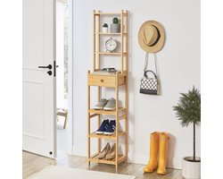 Staand rek Siilinjärvi bamboe 163x33x28 cm houtkleurig