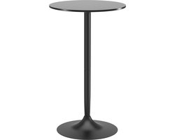 Staand Tafeltje/bartafeltje, Zwart – 60x60 cm, Hoge Tafel Voor 2 Personen, 102 cm Hoog