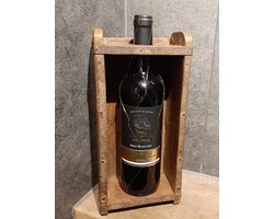 staand wijnrek - wijnrek brocante - Gerecycled hout - unieke gebruikssporen - robuust & stoer design