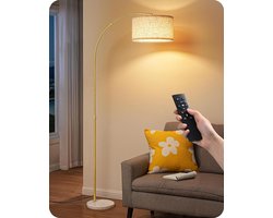 Staande Booglamp voor Woonkamer met LED Verlichting - Traploos Dimbaar & Instelbare Kleurtemperatuur - Hoogte Verstelbaar 143-176 cm - Draaibare Lampenkap