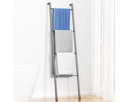 Staande Handdoekhouder - Decoratieve Ladder voor Badkamer, Woonkamer of Keuken - 4-laags Metalen Rek