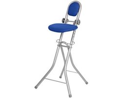 Staande hulp strijkstoel 6-voudig in hoogte verstelbaar opvouwbare strijkstoel staande stoel ergonomisch zitten - staande stoel voor strijken met rugleuning