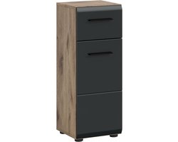 Staande Kast - Badkamer Meubel - Ruimte Besparen - Moderne Houtlook - 30x80x30 cm - Nox Eiken Zwart