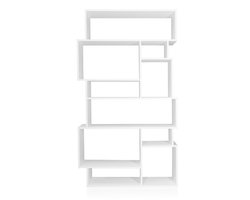 Staande kast / roomdivider KALAG M 96x25,5x168,5 cm 6 niveaus wit mat hjh LIVING