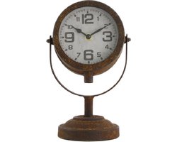 Staande klok met spiegel verweerd goud