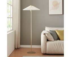 Staande lamp Appledore vloerlamp 147 cm goudkleurig en wit E27 lux.pro