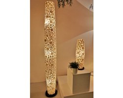 Staande lamp Decoratie Vloerlamp Handgemaakt woonkamer slaapkamer  Design  parelmoer coins white shell capiz parelmoer schelp 150 cm