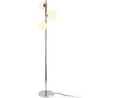 Staande lamp Gent vloerlamp 154 cm chroom en wit 3xE14