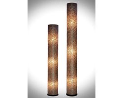 Staande lamp Handgemaakte Vloerlamp woonkamer slaapkamer Design  cilinder gold capiz parelmoer shell schelp 150 cm