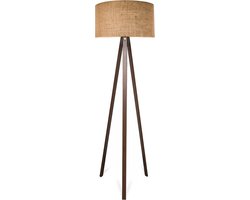 Staande lamp Newport vloerlamp 140 cm E27 houtkleurig en bruin