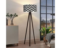 Staande lamp Newport vloerlamp 140 cm E27 zwart en wit