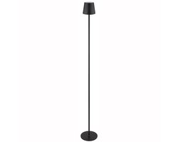 Staande lamp Staande lamp Tuinlamp Buitenlamp Patio lamp, metaal kunststof zwart, touchdimmer oplaadbare batterij, LED 3W 130Lm 3000K warm wit, H 120 cm