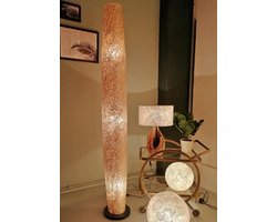 Staande lamp Vloerlamp Handgemaakt Decoratie woonkamer slaapkamer Design  cone gold capiz shell parelmoer schelp 150 cm
