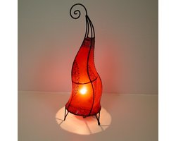 Staande lamp – vloerlamp – marokkaanse hennalamp – echt leer – rood – 60 cm