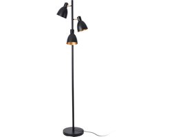 Staande lamp Witney vloerlamp 154 cm 3xE14 zwart en goudkleurig
