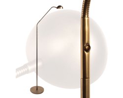 Staande leeslamp led met dimmer Como-Parma | 1 lichts | brons / bruin | metaal | 140 cm hoog | staande lamp / vloerlamp | modern / functioneel dsign