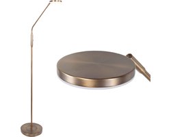 Staande leeslamp Palma | 1 lichts | brons / bruin | metaal | 140 cm hoog | Ø 23 cm voet | staande lamp / vloerlamp | modern design / kleur instelbaar 2200 | 3350 Kelvin