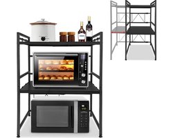 Staande magnetron rek - Magnetronkast inclusief messenhouder, bestekhouder, snijbordhouder - Keuken organizers - Kruidenrek - NIET ophangbaar - Aanrecht organiser - Opbergrek - keukenrek staand