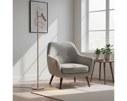 Staande Pierro leeslamp | 1 lichts | cacao / bruin | metaal | 142 cm | vloerlamp | dimbaar | modern design