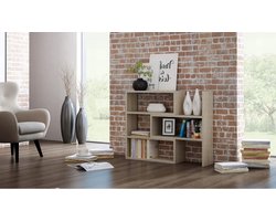 Staande Rek - Houten Rek - Ruimte Verdeler - Regelbare Breedte - 80-145 x 110 x 28 cm - Sonoma Eiken