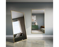 Staande Spiegel - Spiegel - Rechthoekig Spiegel - Muurspiegel 180X100 - Goud
