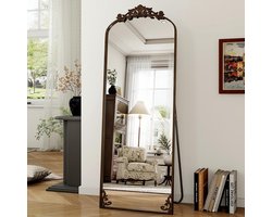 Staande Spiegel - Volledige Lengte - Kamer Decoratie - Vintage Sierlijst - 52 x 163 cm - Brons Goud